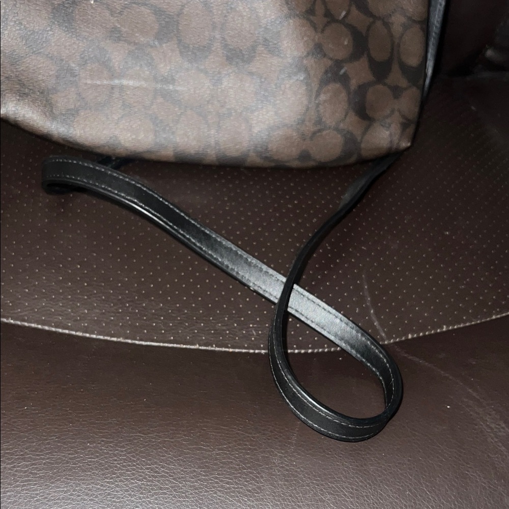 Coach Brown and Black Patterned Shoulder Bag - Picture 2 of 9